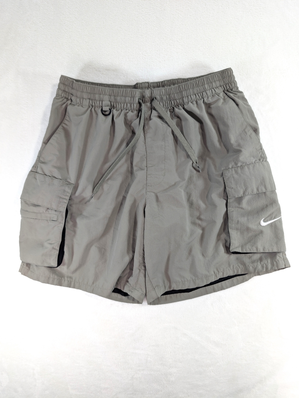 Nike‎ Swim Cargo Shorts | Unisex Men's Medium Khaki Tan Beige